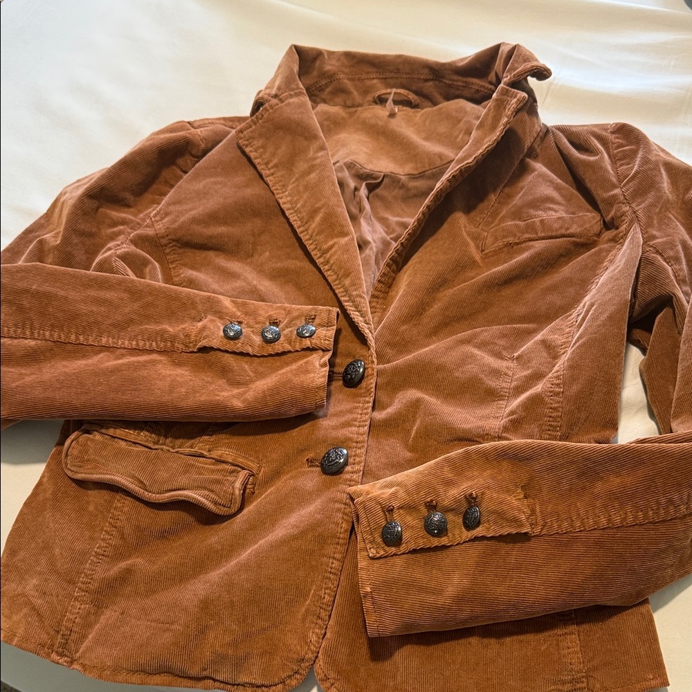 Free People Tan Corduroy Blazer